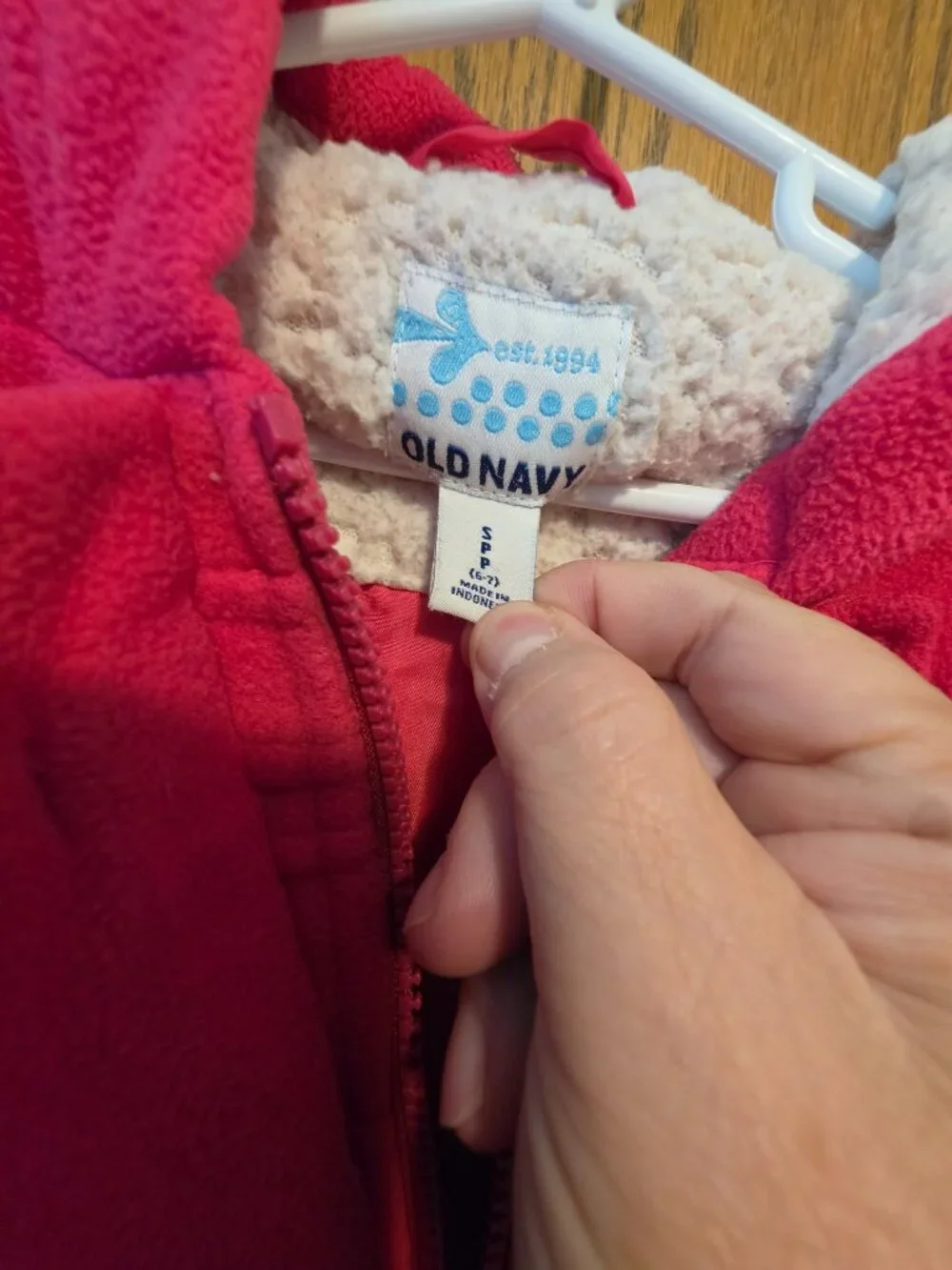 Old Navy Girls Hooded Fleece Toggle Coat Sherpa Lined Hot Pink Duffle Jacket S 6